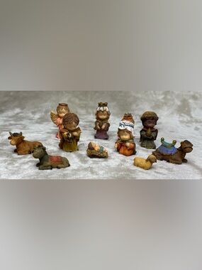 Mini Christmas Nativity Set Scene 11 Pieces Resin Figures Only